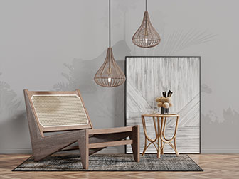 东南亚实木休闲椅子茶几组合