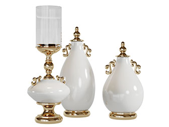 欧式装饰金属雕花的陶瓷器皿