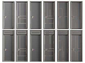 新中式黑色平开门