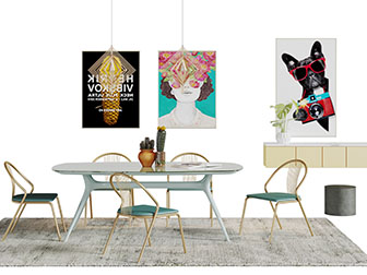 现代轻奢餐桌椅组合