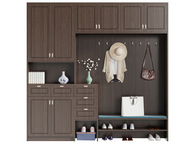 新中式玄关实木鞋柜