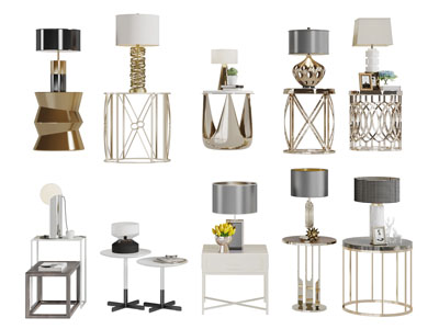 现代轻奢茶几边几台灯