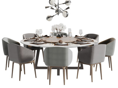 现代餐桌椅组合