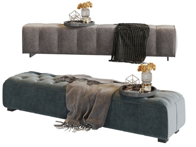 现代长方形沙发凳