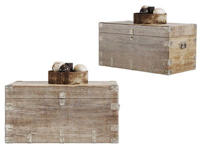 工业风复古做旧木箱茶几