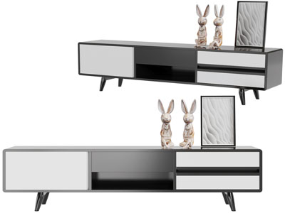 北欧实木长方体电视柜