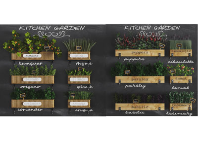 现代实木花盆植物墙