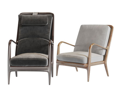 北欧镂空扶手的单人沙发3d模型 北欧镂空扶手的单人沙发