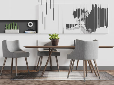 北欧实木餐桌椅组合