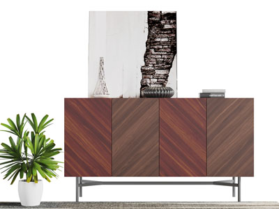 现代斜纹实木纹理的玄关柜边柜