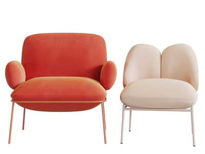 现代轻奢布艺休闲椅子