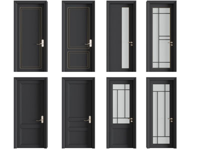 新中式黑色平开门