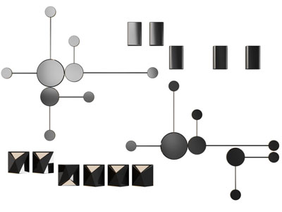 现代黑色金属墙饰挂件