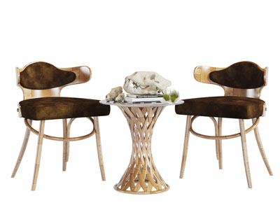 现代休闲椅子茶几