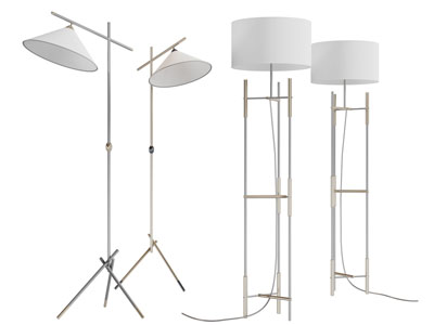 现代细金属落地灯