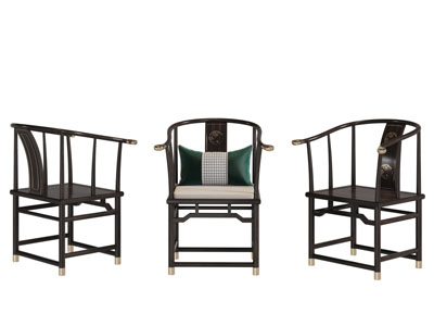 新中式实木扶手椅圈椅