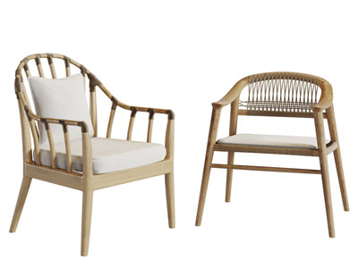 东南亚实木镂空扶手靠背的休闲椅子