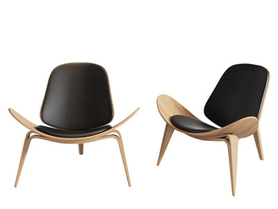 北欧实木支撑休闲椅子