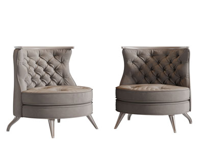 简欧菱形软包靠背的单人沙发3d模型 简欧菱形软包靠背的单人沙发