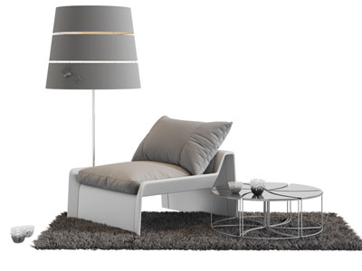 后现代布艺躺椅休闲椅子茶几