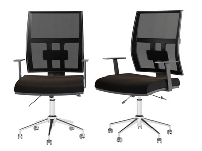 现代黑色金属支架的办公转椅