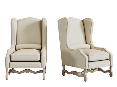 欧式布艺单人沙发3d模型 欧式布艺单人沙发