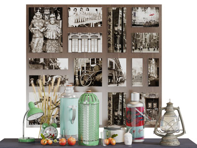 中式复古老式暖水瓶煤油灯台灯闹钟生活用品