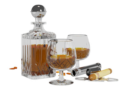 欧式瓶装香槟高脚杯雪茄烟酒瓶酒杯3d模型 欧式瓶装香槟高脚杯雪茄烟酒瓶酒杯