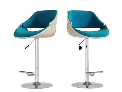 现代可升降带脚踏的吧椅