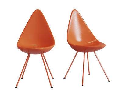 现代橙色餐椅