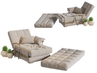 现代布艺躺椅坐垫