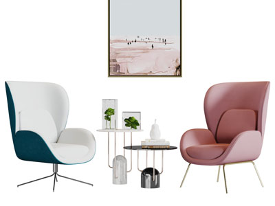 现代轻奢单人休闲椅子