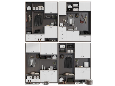 现代深实木玄关装饰鞋柜