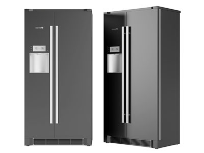 现代不锈钢深灰色双门电冰箱