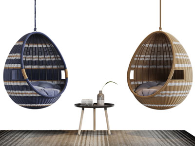 北欧藤编吊椅