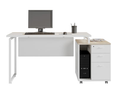 现代带抽屉收纳的书桌办公桌