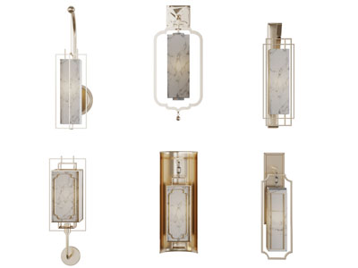 新中式金属边框的壁灯