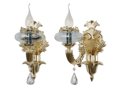 欧式雕花烛台壁灯