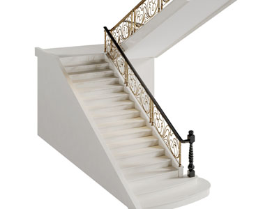 欧式雕花护栏扶手旋转楼梯3d模型 欧式雕花护栏扶手旋转楼梯