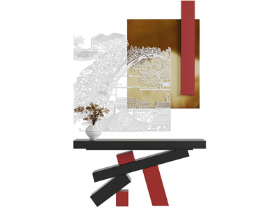 后现代端景台立体墙饰3d模型 后现代端景台立体墙饰