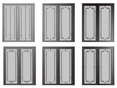 新中式玻璃推拉门