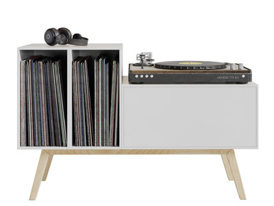 北欧实木影碟机耳机摆放装饰柜