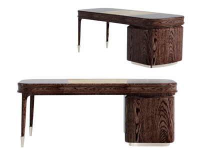 现代实木椭圆形书桌