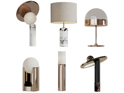 现代金属装饰的台灯