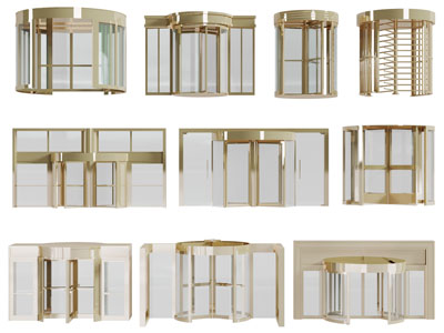 现代酒店旋转大门