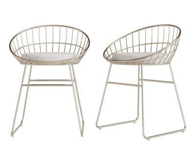 现代轻奢镂空金色休闲椅子