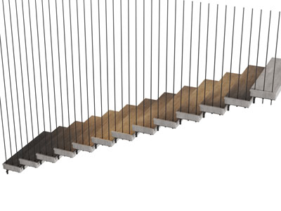 现代镂空金属丝扶手楼梯3d模型 现代镂空金属丝扶手楼梯