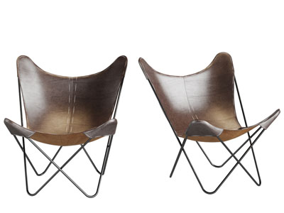 工业风可折叠皮革休闲椅子