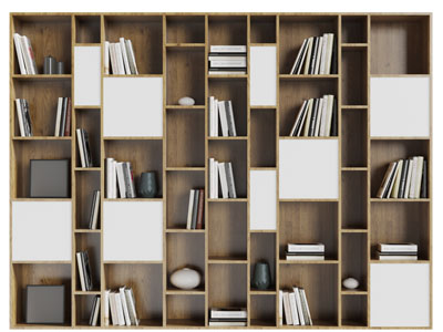 北欧实木错层装饰书柜