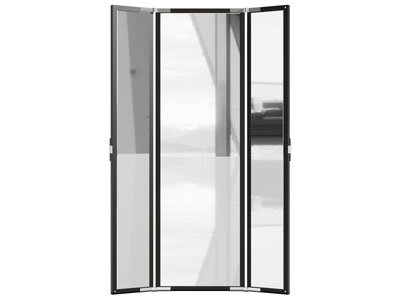 现代可折叠镜面屏风